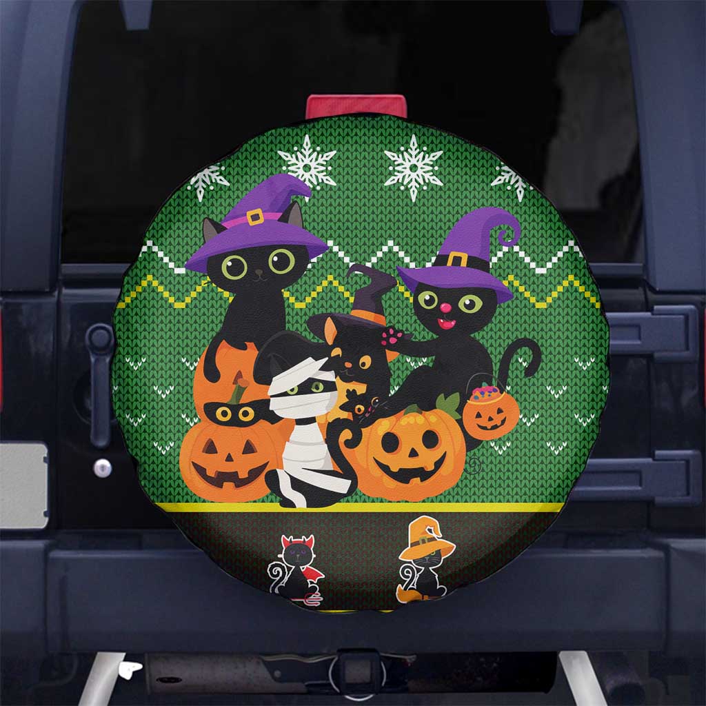 Cat Cute Witcher Noel Christmas Spare Tire Cover Xmas Holiday Patterns - Wonder Print Shop