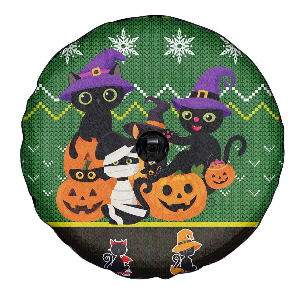 Cat Cute Witcher Noel Christmas Spare Tire Cover Xmas Holiday Patterns - Wonder Print Shop