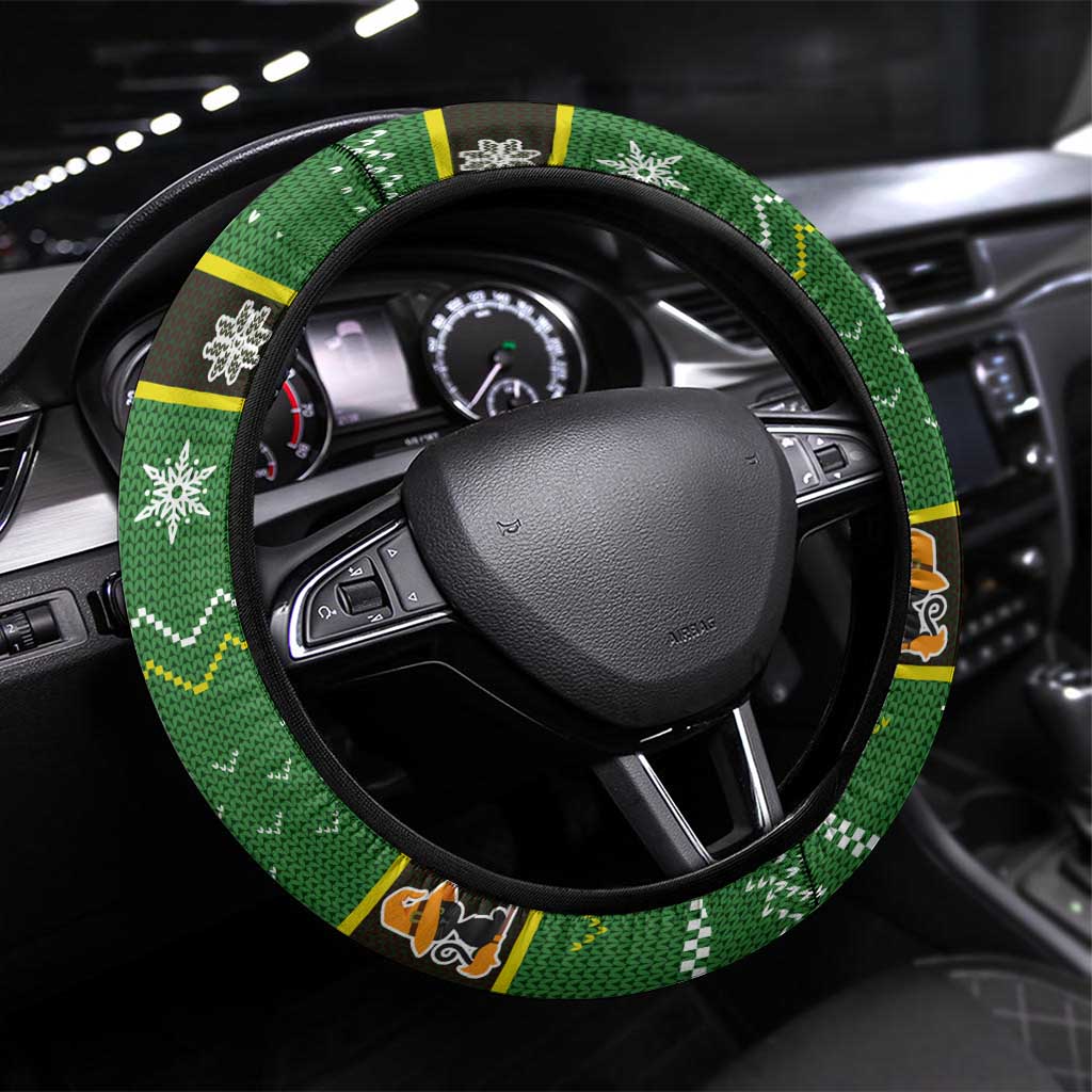 Cat Cute Witcher Noel Christmas Steering Wheel Cover Xmas Holiday Patterns - Wonder Print Shop