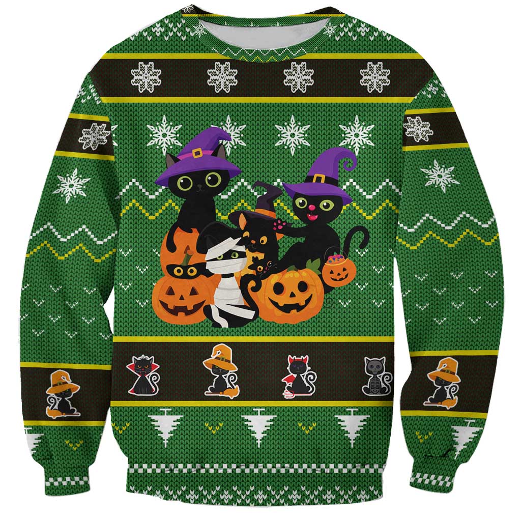 Cat Cute Witcher Noel Christmas Sweatshirt Xmas Holiday Patterns - Wonder Print Shop