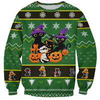 Cat Cute Witcher Noel Christmas Sweatshirt Xmas Holiday Patterns - Wonder Print Shop