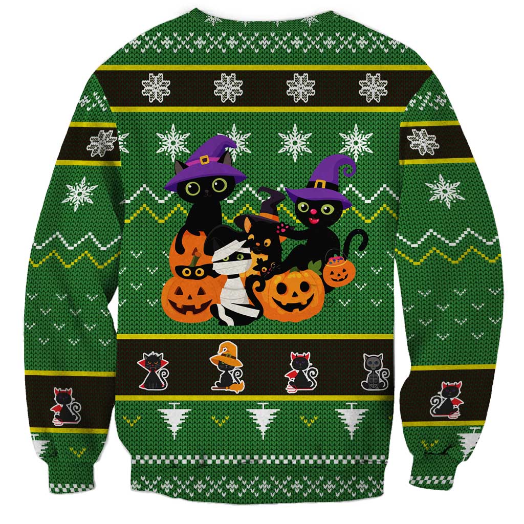 Cat Cute Witcher Noel Christmas Sweatshirt Xmas Holiday Patterns - Wonder Print Shop
