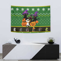 Cat Cute Witcher Noel Christmas Tapestry Xmas Holiday Patterns - Wonder Print Shop