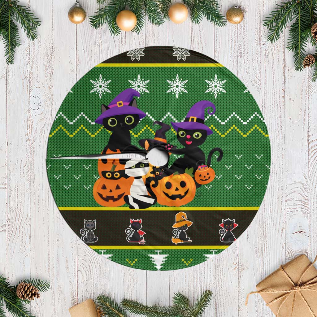 Cat Cute Witcher Noel Christmas Tree Skirt Xmas Holiday Patterns - Wonder Print Shop
