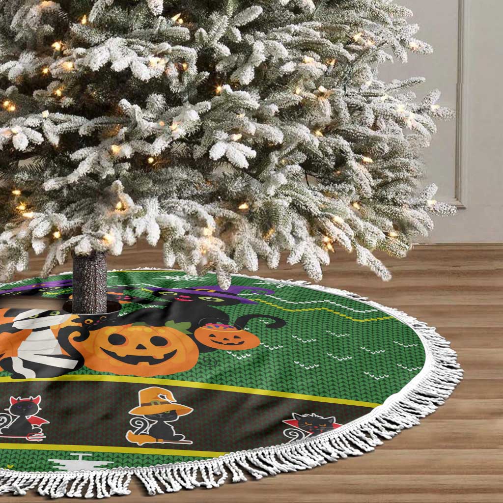 Cat Cute Witcher Noel Christmas Tree Skirt Xmas Holiday Patterns - Wonder Print Shop