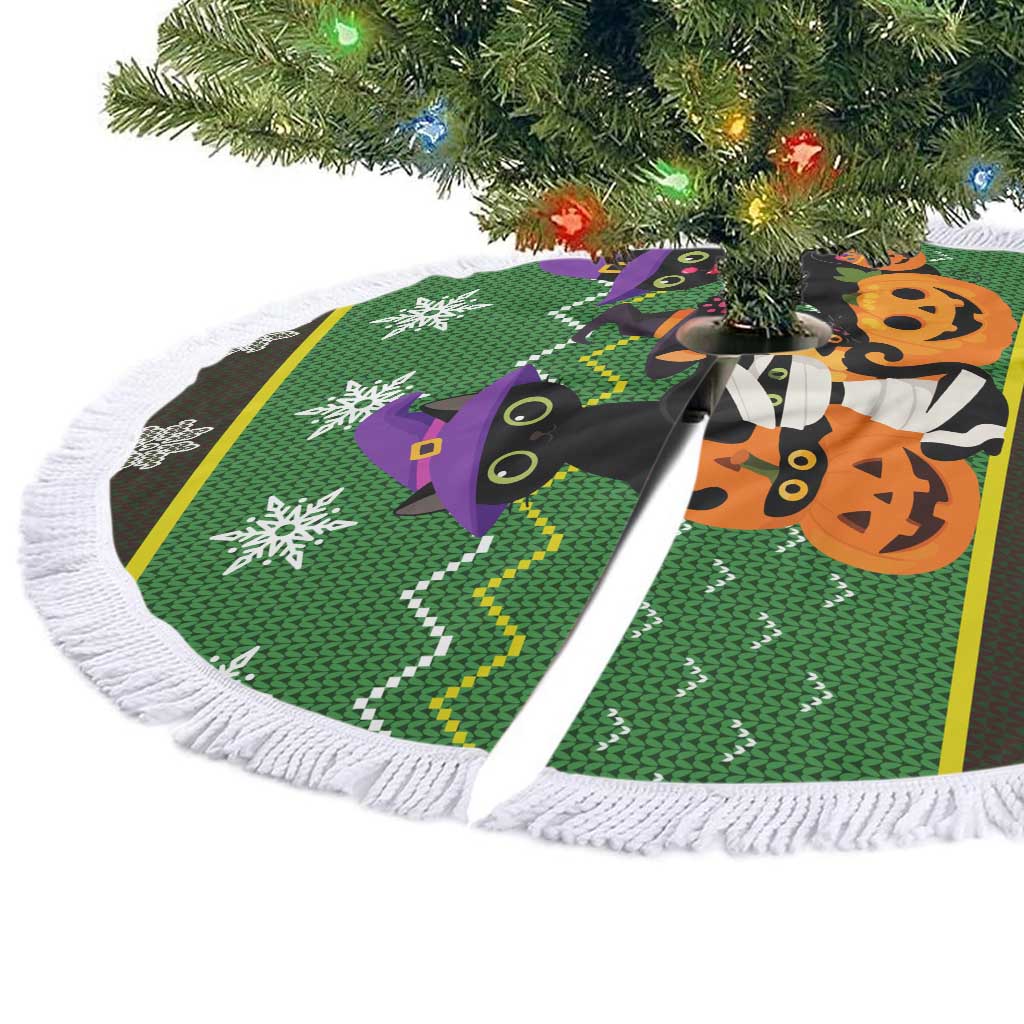 Cat Cute Witcher Noel Christmas Tree Skirt Xmas Holiday Patterns - Wonder Print Shop