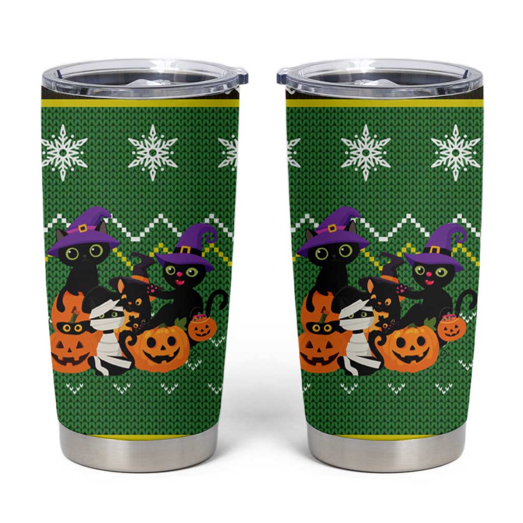 Cat Cute Witcher Noel Christmas Tumbler Cup Xmas Holiday Patterns - Wonder Print Shop