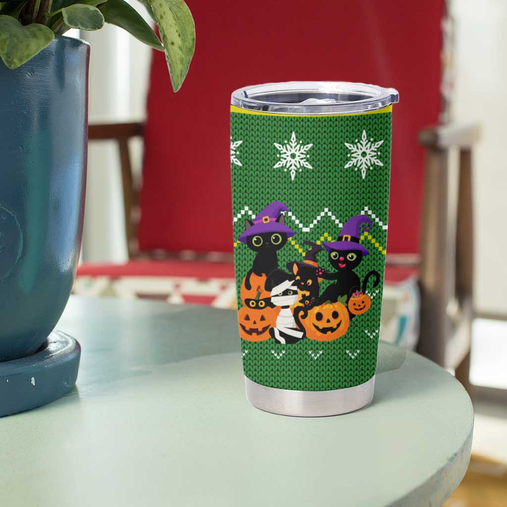 Cat Cute Witcher Noel Christmas Tumbler Cup Xmas Holiday Patterns - Wonder Print Shop