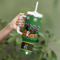 Cat Cute Witcher Noel Christmas Tumbler With Handle Xmas Holiday Patterns - Wonder Print Shop