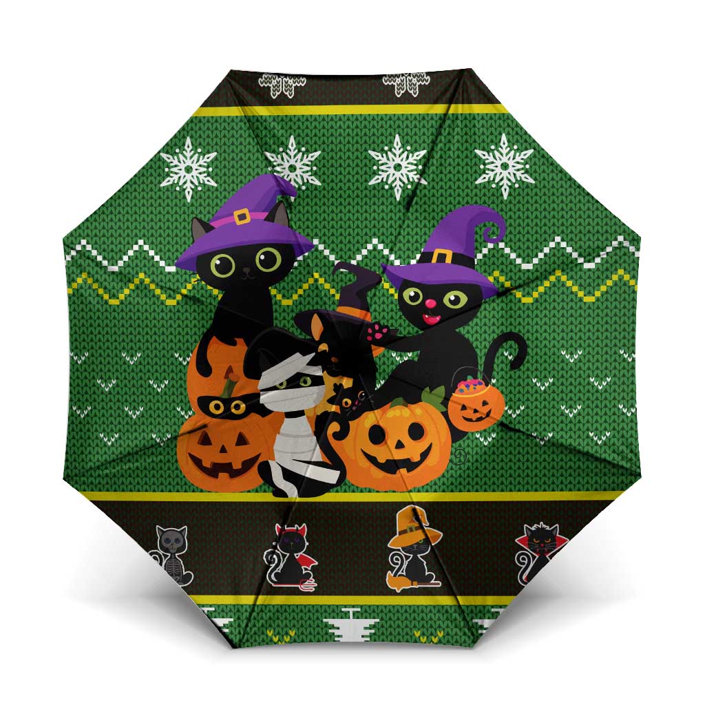 Cat Cute Witcher Noel Christmas Umbrella Xmas Holiday Patterns - Wonder Print Shop