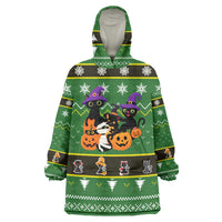 Cat Cute Witcher Noel Christmas Wearable Blanket Hoodie Xmas Holiday Patterns - Wonder Print Shop