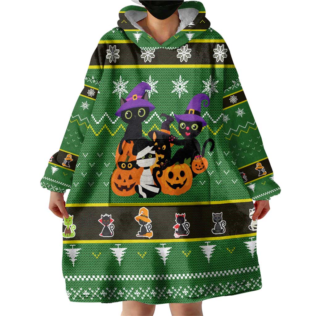 Cat Cute Witcher Noel Christmas Wearable Blanket Hoodie Xmas Holiday Patterns - Wonder Print Shop