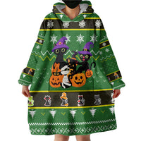 Cat Cute Witcher Noel Christmas Wearable Blanket Hoodie Xmas Holiday Patterns - Wonder Print Shop