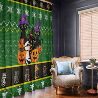 Cat Cute Witcher Noel Christmas Window Curtain Xmas Holiday Patterns - Wonder Print Shop