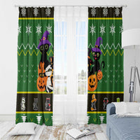 Cat Cute Witcher Noel Christmas Window Curtain Xmas Holiday Patterns - Wonder Print Shop