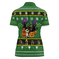 Cat Cute Witcher Noel Christmas Women Polo Shirt Xmas Holiday Patterns - Wonder Print Shop