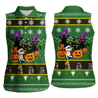 Cat Cute Witcher Noel Christmas Women Sleeveless Polo Shirt Xmas Holiday Patterns - Wonder Print Shop