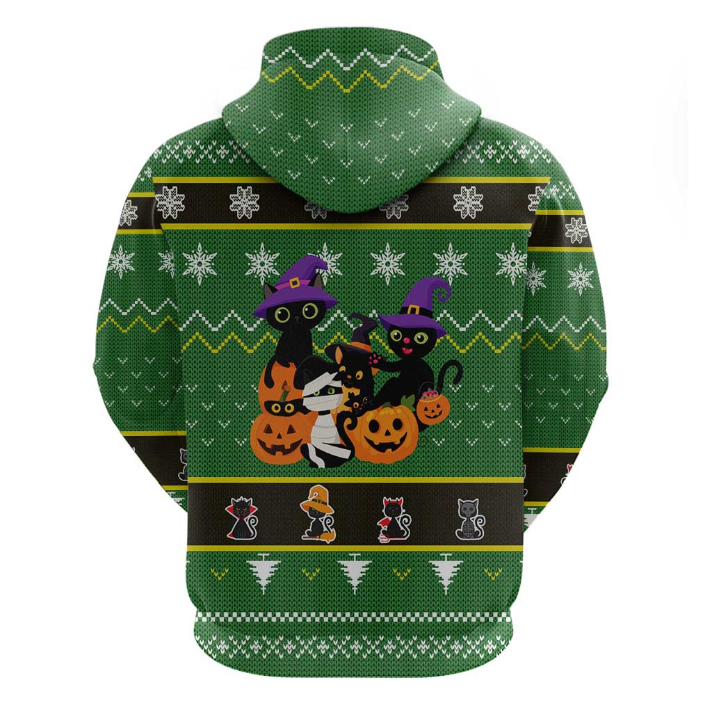 Cat Cute Witcher Noel Christmas Zip Hoodie Xmas Holiday Patterns - Wonder Print Shop