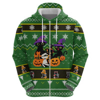 Cat Cute Witcher Noel Christmas Zip Hoodie Xmas Holiday Patterns - Wonder Print Shop