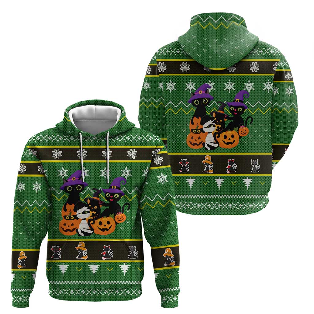 Cat Cute Witcher Noel Christmas Zip Hoodie Xmas Holiday Patterns - Wonder Print Shop