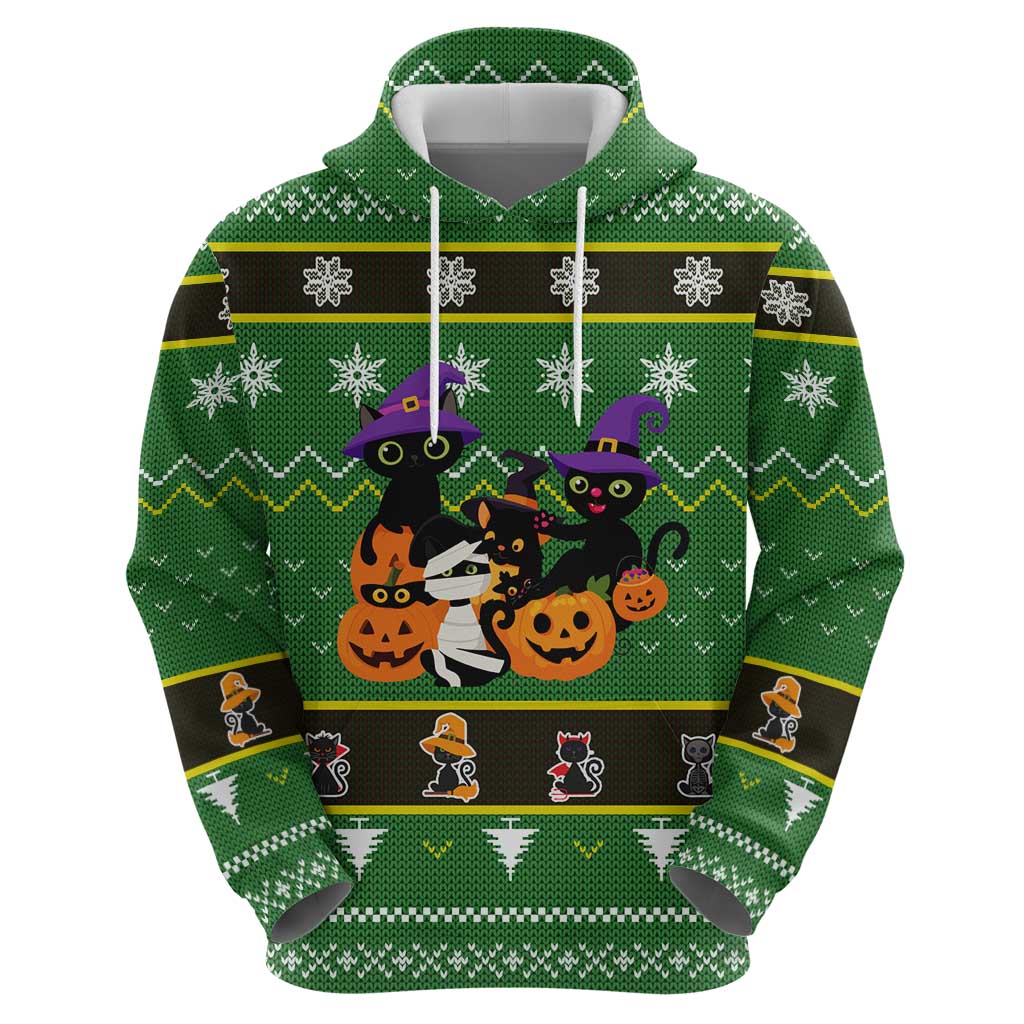 Cat Cute Witcher Noel Christmas Zip Hoodie Xmas Holiday Patterns - Wonder Print Shop