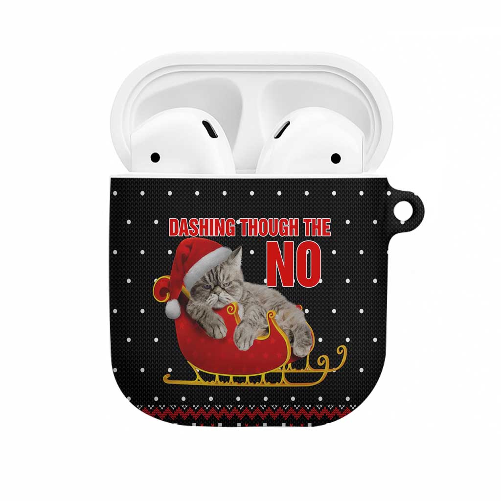 Cat Dashing Through The No Christmas AirPods Case Xmas Holiday Patterns - Wonder Print Shop