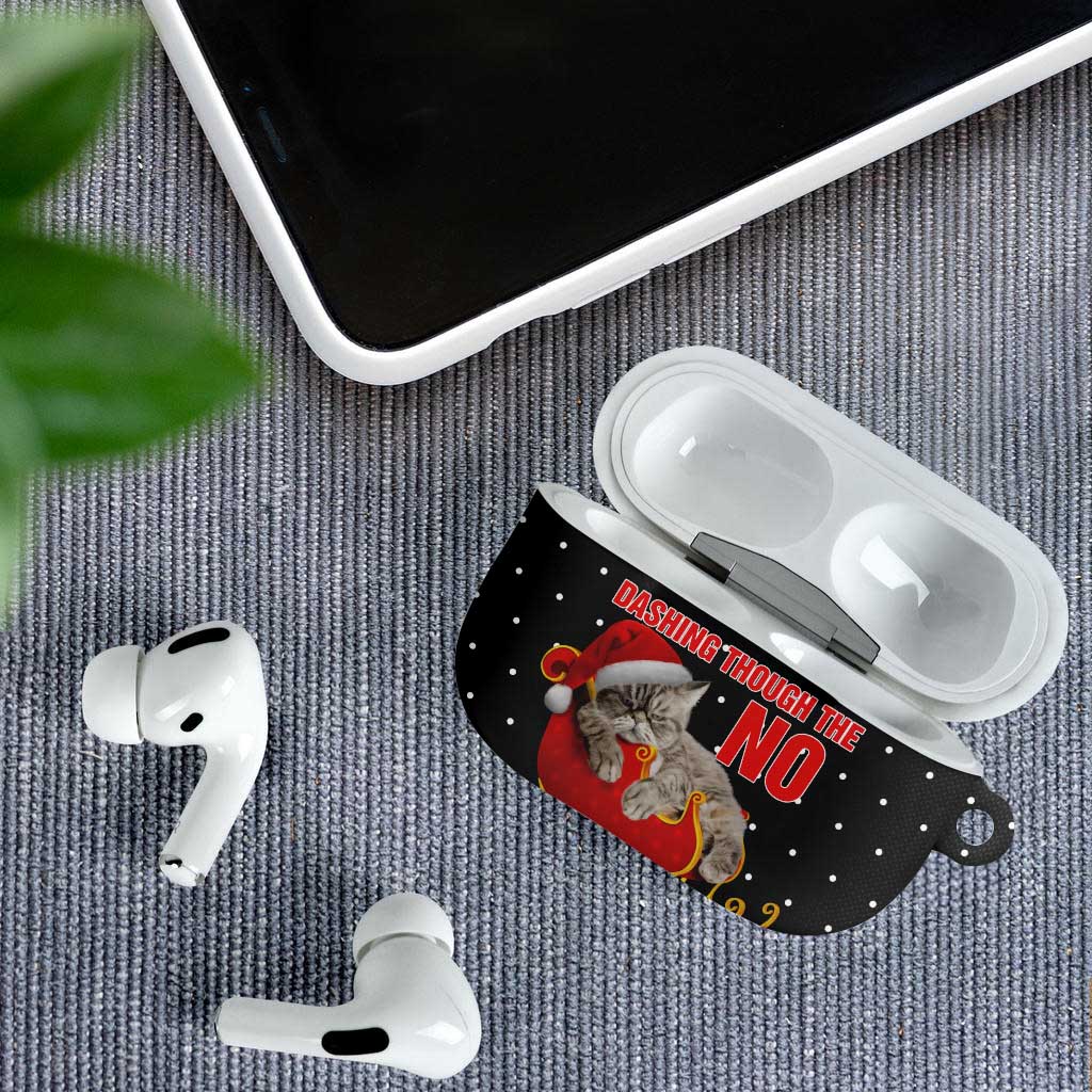 Cat Dashing Through The No Christmas AirPods Case Xmas Holiday Patterns - Wonder Print Shop