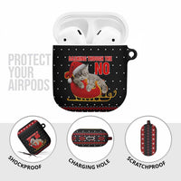 Cat Dashing Through The No Christmas AirPods Case Xmas Holiday Patterns - Wonder Print Shop