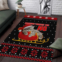 Cat Dashing Through The No Christmas Area Rug Xmas Holiday Patterns - Wonder Print Shop