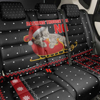 Cat Dashing Through The No Christmas Back Car Seat Cover Xmas Holiday Patterns - Wonder Print Shop