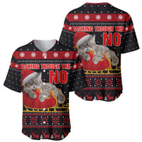 Cat Dashing Through The No Christmas Baseball Jersey Xmas Holiday Patterns - Wonder Print Shop