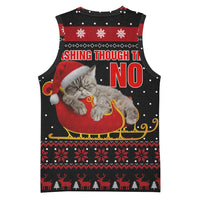 Cat Dashing Through The No Christmas Basketball Jersey Xmas Holiday Patterns - Wonder Print Shop