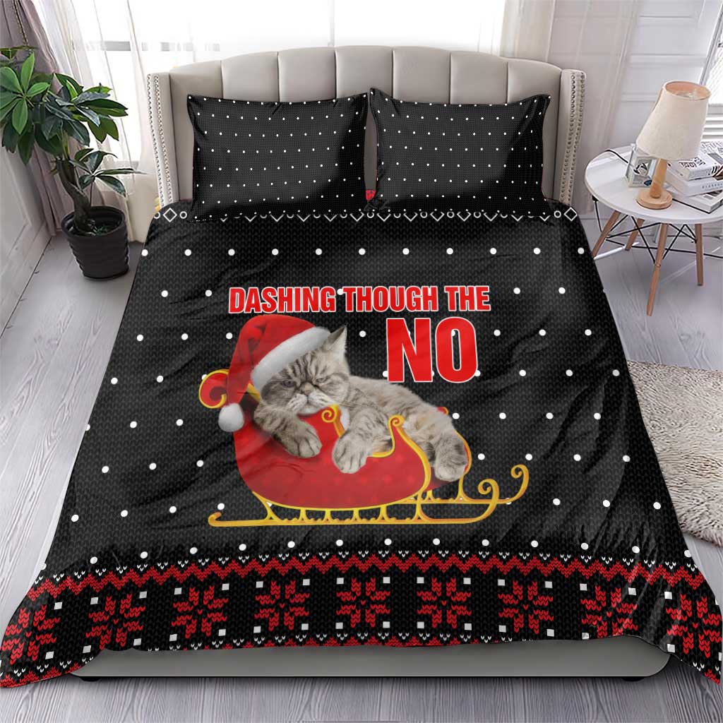 Cat Dashing Through The No Christmas Bedding Set Xmas Holiday Patterns - Wonder Print Shop