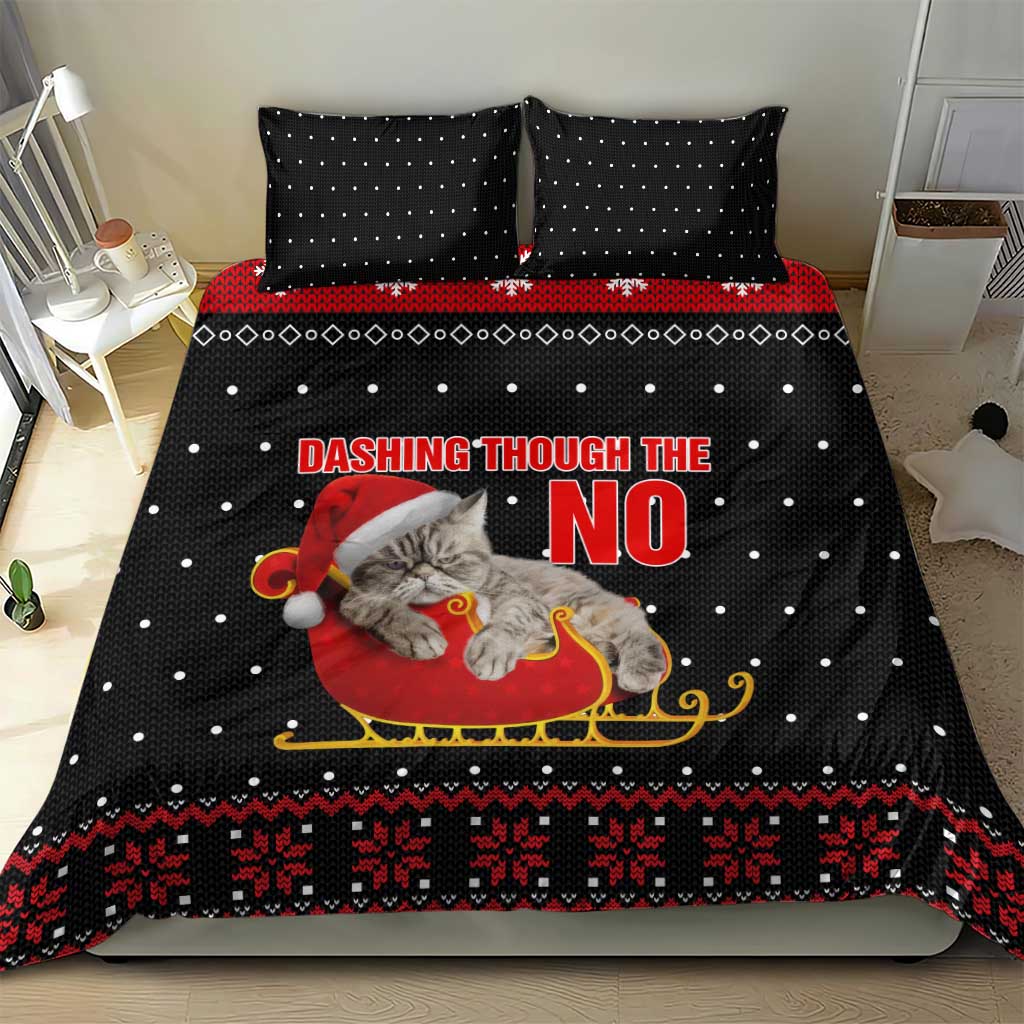 Cat Dashing Through The No Christmas Bedding Set Xmas Holiday Patterns - Wonder Print Shop