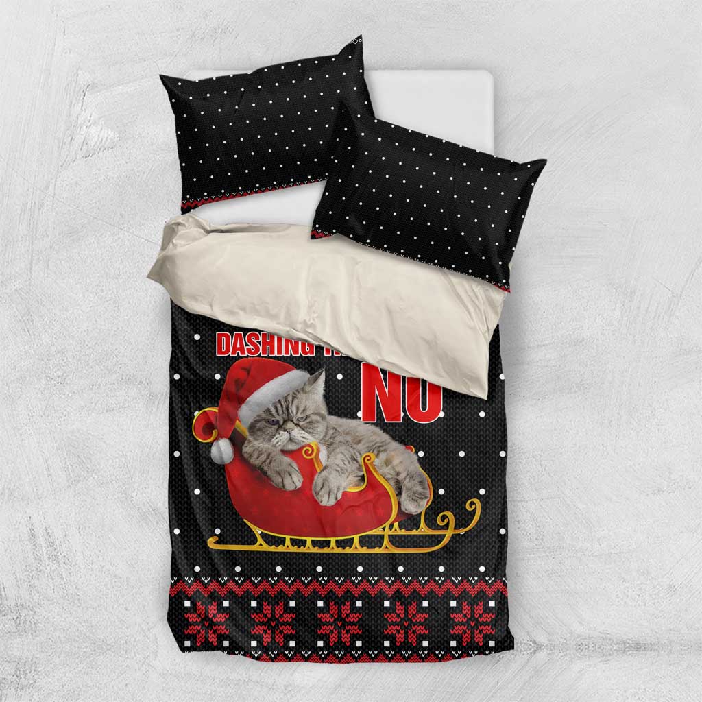 Cat Dashing Through The No Christmas Bedding Set Xmas Holiday Patterns - Wonder Print Shop