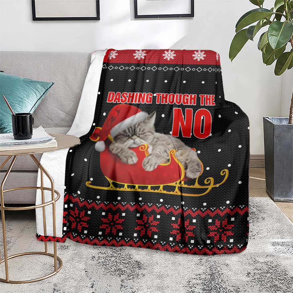 Cat Dashing Through The No Christmas Blanket Xmas Holiday Patterns - Wonder Print Shop