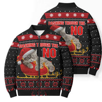 Cat Dashing Through The No Christmas Bomber Puffer Jacket Xmas Holiday Patterns - Wonder Print Shop