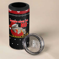 Cat Dashing Through The No Christmas 4 in 1 Can Cooler Tumbler Xmas Holiday Patterns - Wonder Print Shop