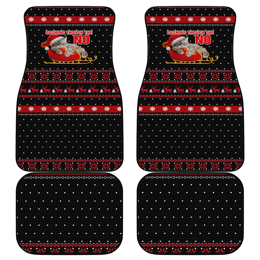 Cat Dashing Through The No Christmas Car Mats Xmas Holiday Patterns - Wonder Print Shop