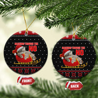 Cat Dashing Through The No Christmas Ceramic Ornament Xmas Holiday Patterns - Wonder Print Shop