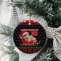 Cat Dashing Through The No Christmas Ceramic Ornament Xmas Holiday Patterns - Wonder Print Shop