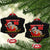Cat Dashing Through The No Christmas Ceramic Ornament Xmas Holiday Patterns - Wonder Print Shop