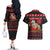 Cat Dashing Through The No Christmas Couples Matching Off The Shoulder Long Sleeve Dress and Hawaiian Shirt Xmas Holiday Patterns - Wonder Print Shop