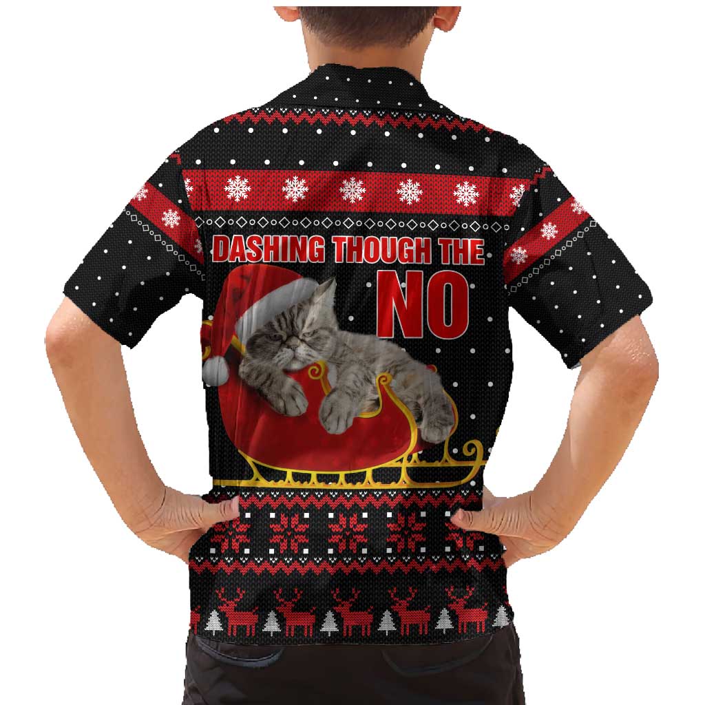 Cat Dashing Through The No Christmas Family Matching Mermaid Dress and Hawaiian Shirt Xmas Holiday Patterns - Wonder Print Shop