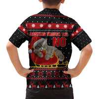 Cat Dashing Through The No Christmas Family Matching Off The Shoulder Long Sleeve Dress and Hawaiian Shirt Xmas Holiday Patterns - Wonder Print Shop