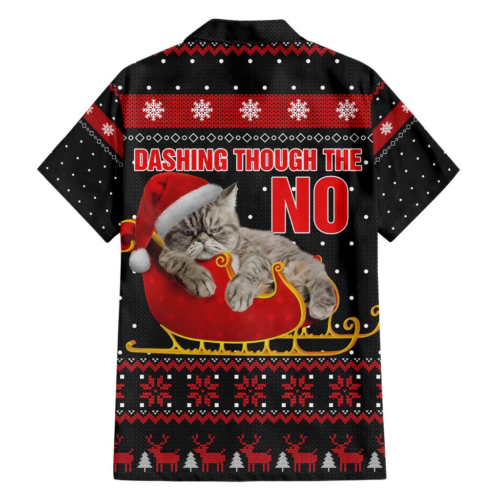 Cat Dashing Through The No Christmas Family Matching Off Shoulder Maxi Dress and Hawaiian Shirt Xmas Holiday Patterns - Wonder Print Shop