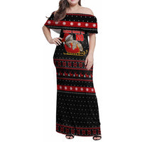 Cat Dashing Through The No Christmas Family Matching Off Shoulder Maxi Dress and Hawaiian Shirt Xmas Holiday Patterns - Wonder Print Shop