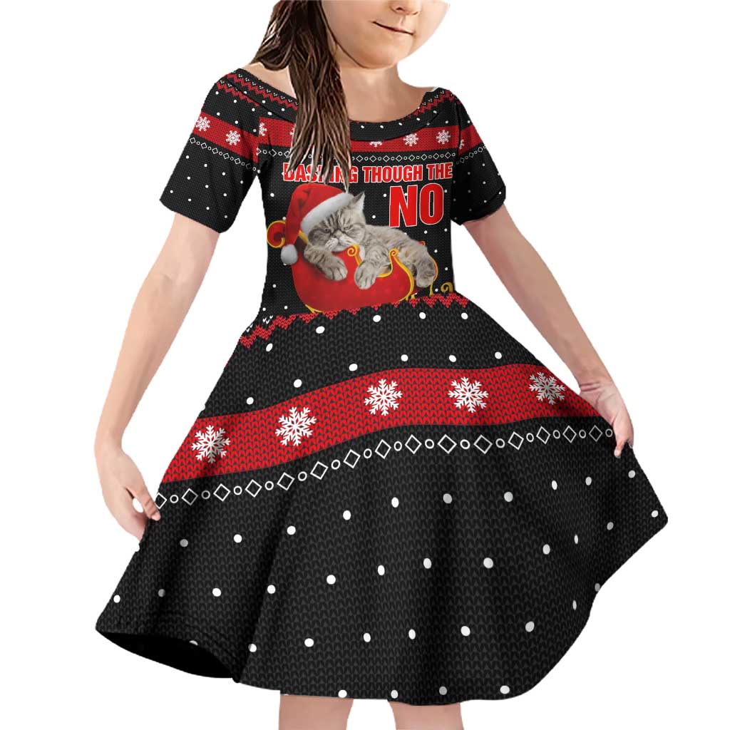 Cat Dashing Through The No Christmas Family Matching Off Shoulder Short Dress and Hawaiian Shirt Xmas Holiday Patterns - Wonder Print Shop