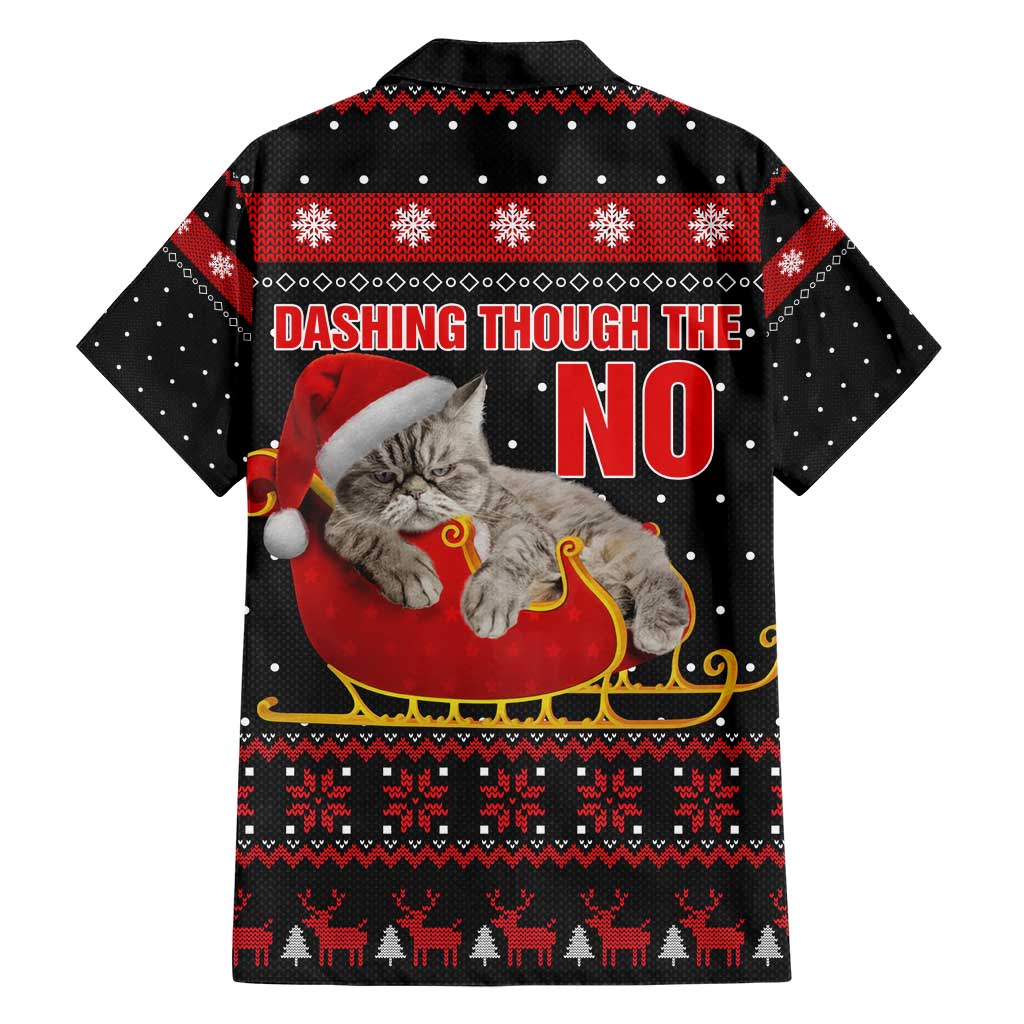 Cat Dashing Through The No Christmas Hawaiian Shirt Xmas Holiday Patterns - Wonder Print Shop
