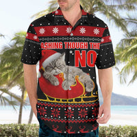 Cat Dashing Through The No Christmas Hawaiian Shirt Xmas Holiday Patterns - Wonder Print Shop